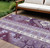 8' X 10' Purple Lavender And Ivory Aztec Washable Indoor Outdoor Area Rug