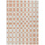 9' X 12' Peach And Beige Geometric Washable Indoor Outdoor Area Rug