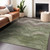10' X 14' Green And Taupe Abstract Washable Indoor Outdoor Area Rug - Green, Taupe