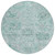8' Teal Blue And Gray Round Damask Washable Indoor Outdoor Area Rug