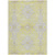 9' X 12' Yellow Ivory And Beige Floral Washable Indoor Outdoor Area Rug