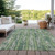 10' X 14' Green And Ivory Striped Washable Indoor Outdoor Area Rug Transitional Style - Green, Ivory Color