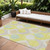 8' X 10' Yellow Mint Green And Beige Ogee Washable Indoor Outdoor Area Rug