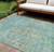 10' X 14' Teal Blue Abstract Washable Indoor Outdoor Area Rug