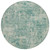 8' Teal Blue And Beige Round Abstract Washable Indoor Outdoor Area Rug