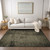 10' X 14' Gray Abstract Washable Non Skid Indoor Outdoor Area Rug Transitional Style - Gray Color