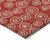 8' Red And Ivory Round Geometric Washable Indoor Outdoor Area Rug - Red, Ivory