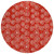 8' Red And Ivory Round Geometric Washable Indoor Outdoor Area Rug - Red, Ivory