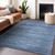 9' X 12' Denim Blue And Sky Blue Abstract Washable Indoor Outdoor Area Rug - Denim Blue, Sky Blue