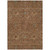 8' X 10' Brown Red And Green Floral Washable Indoor Outdoor Area Rug