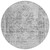 8' Charcoal Round Oriental Washable Indoor Outdoor Area Rug