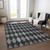 9' X 12' Charcoal Geometric Washable Indoor Outdoor Area Rug