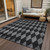 9' X 12' Charcoal Geometric Washable Indoor Outdoor Area Rug