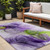 10' X 14' Purple Abstract Washable Non Skid Indoor Outdoor Area Rug Transitional Style - Purple Color