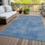 9' X 12' Blue Washable Indoor Outdoor Area Rug