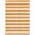 9' X 12' Orange and White Striped Washable Non Skid Indoor Outdoor Area Rug