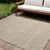 10' X 14' Tan Geometric Washable Non Skid Indoor Outdoor Area Rug