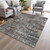 9' X 12' Brown And Charcoal Geometric Washable Indoor Outdoor Area Rug
