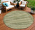 8' Green And Beige Round Striped Washable Indoor Outdoor Area Rug