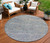 8' Plum And Silver Round Oriental Washable Indoor Outdoor Area Rug