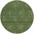8' Olive Green And Green Round Floral Washable Indoor Outdoor Area Rug