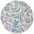 8' White Purple And Sage Round Floral Washable Indoor Outdoor Area Rug