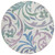 8' White Purple And Sage Round Floral Washable Indoor Outdoor Area Rug