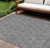9' X 12' Gray Silver And Charcoal Floral Washable Indoor Outdoor Area Rug