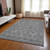 9' X 12' Gray Silver And Charcoal Floral Washable Indoor Outdoor Area Rug