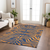 8' X 10' Navy Blue And Pink Animal Print Washable Indoor Outdoor Area Rug