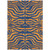 8' X 10' Navy Blue And Pink Animal Print Washable Indoor Outdoor Area Rug