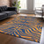 8' X 10' Navy Blue And Pink Animal Print Washable Indoor Outdoor Area Rug