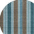 8' Teal Blue And Brown Round Striped Washable Indoor Outdoor Area Rug - Teal Blue, Brown