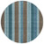 8' Teal Blue And Brown Round Striped Washable Indoor Outdoor Area Rug - Teal Blue, Brown