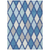 9' X 12' Navy Blue Sky Blue And Ivory Geometric Washable Indoor Outdoor Area Rug