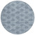 8' Blue And Ivory Round Damask Washable Indoor Outdoor Area Rug