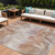 9' X 12' Copper And Ivory Abstract Washable Indoor Outdoor Area Rug - Copper, Ivory