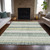 8' X 10' Pale Aqua And Lime Green Striped Washable Indoor Outdoor Area Rug