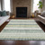 8' X 10' Pale Aqua And Lime Green Striped Washable Indoor Outdoor Area Rug