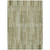 10' X 14' Khaki And Olive Green Striped Washable Indoor Outdoor Area Rug