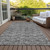 9' X 12' Gray Charcoal And Silver Geometric Washable Indoor Outdoor Area Rug - 608219227395