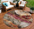 8' Khaki And Blush Round Floral Washable Indoor Outdoor Area Rug