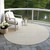 8' Beige And Ivory Round Geometric Washable Indoor Outdoor Area Rug Transitional Style - Beige, Ivory Color