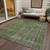 9' X 12' Green And Silver Medallion Washable Indoor Outdoor Area Rug