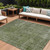 9' X 12' Green And Silver Medallion Washable Indoor Outdoor Area Rug