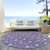 8' Purple And Ivory Round Geometric Washable Indoor Outdoor Area Rug Transitional Style - Purple, Ivory Color