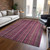 9' X 12' Pink Mauve And Blush Striped Washable Indoor Outdoor Area Rug