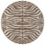 8' Brown And Beige Round Animal Print Washable Indoor Outdoor Area Rug