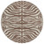 8' Brown And Beige Round Animal Print Washable Indoor Outdoor Area Rug