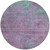 8' Lavender And Teal Blue Round Abstract Washable Indoor Outdoor Area Rug